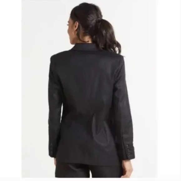Evereve Blazer Alexa Double Breasted Menswear Black Linen Women's Size XS - Picture 2 of 9